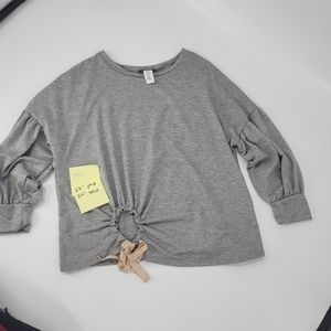 BLVD Puff Sleeved Waist Tied Shirt